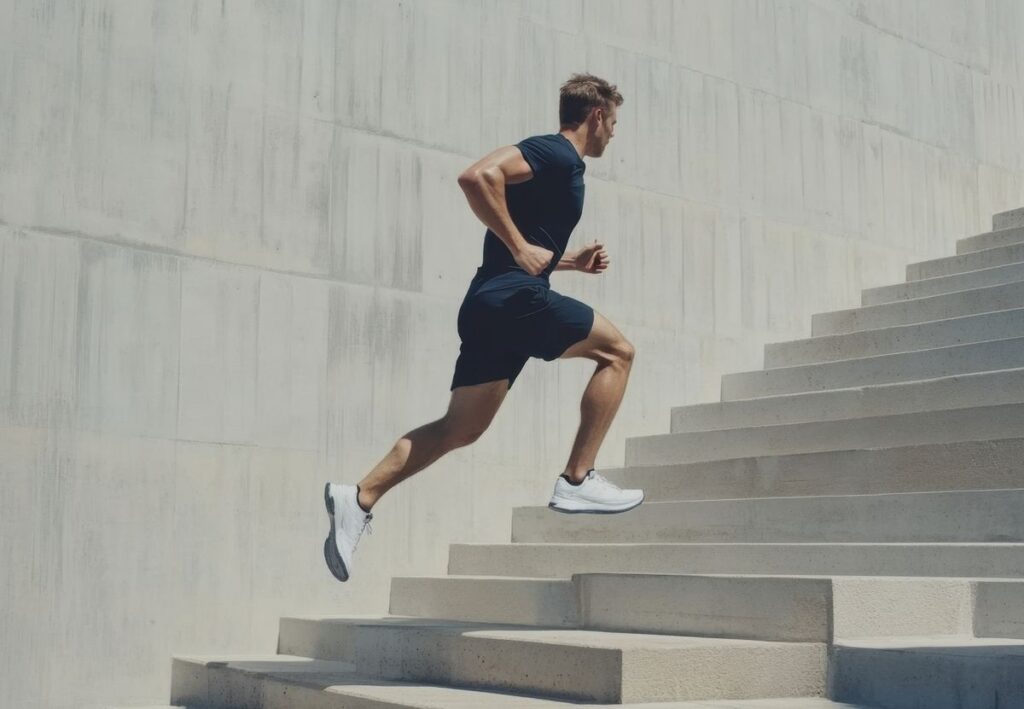 Hombre subiendo escaleras
