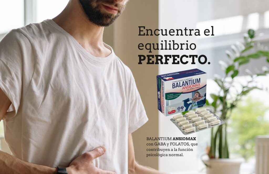 Balantium Ansiomax complemento alimenticio con GABA y folatos para el bienestar emocional