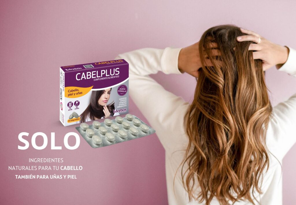 CabelPlus de Derbós, complemento alimenticio para el cabello con biotina, zinc y selenio