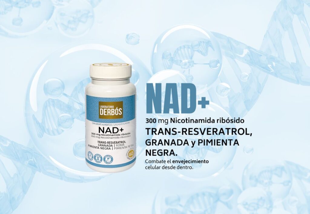 NAD+ Derbós con Nicotinamida Ribósido, Trans-Resveratrol, granada y pimienta negra