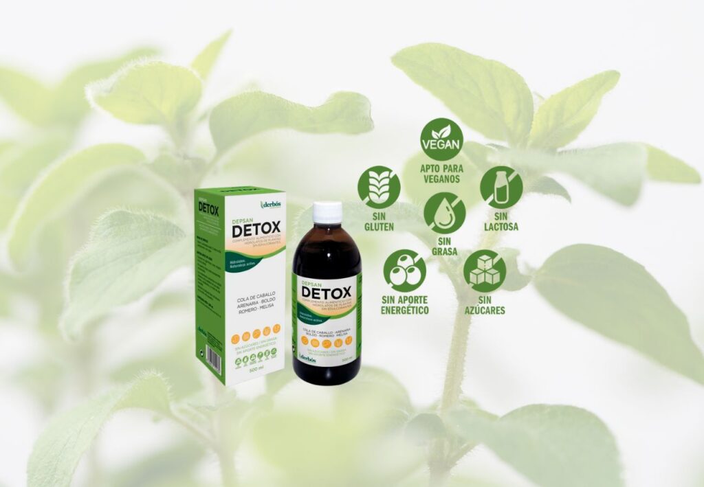Depsan Detox de Derbós, complemento con hidrolatos de plantas sin azúcares ni edulcorantes